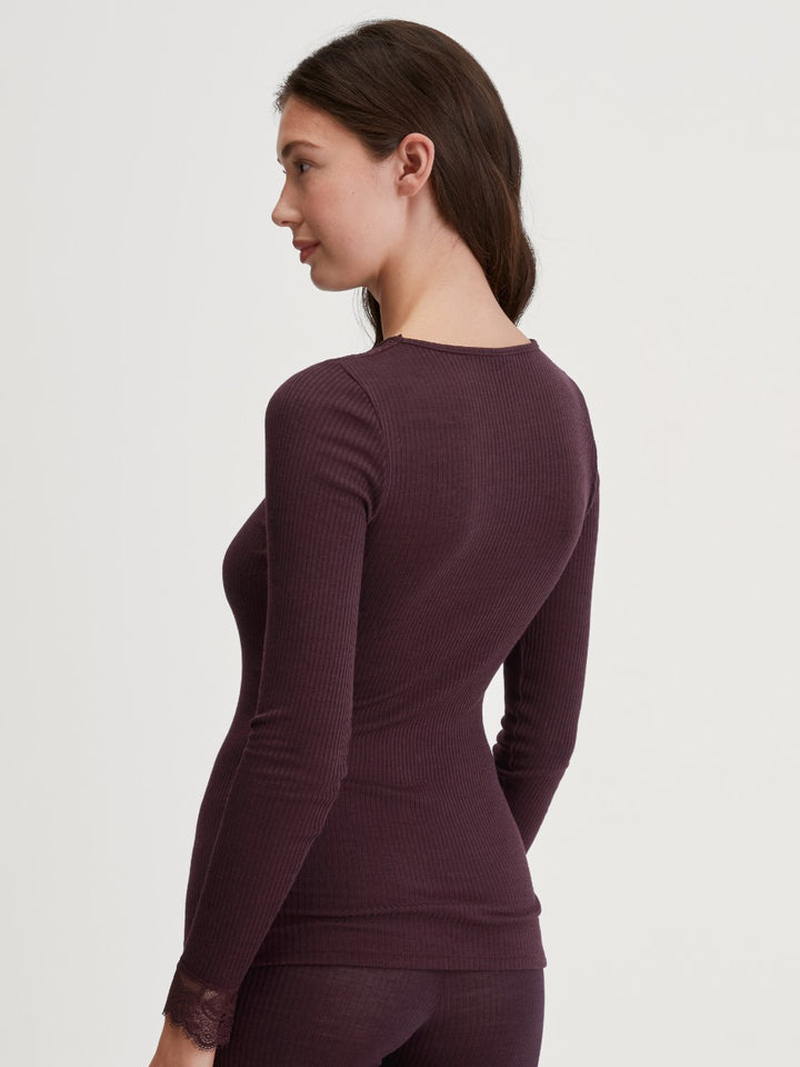 Silky Wool Joy Ull/silke Genser Black Cherry