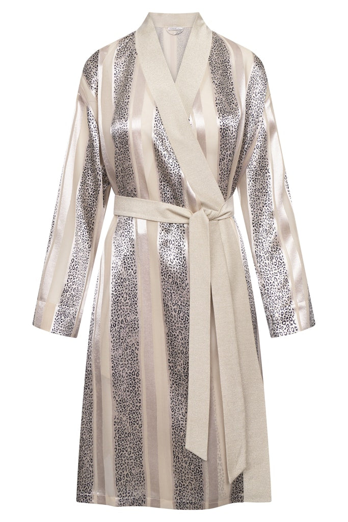 Louis Féraud leo-kimono i viskose med kontrastbelte og klassisk design