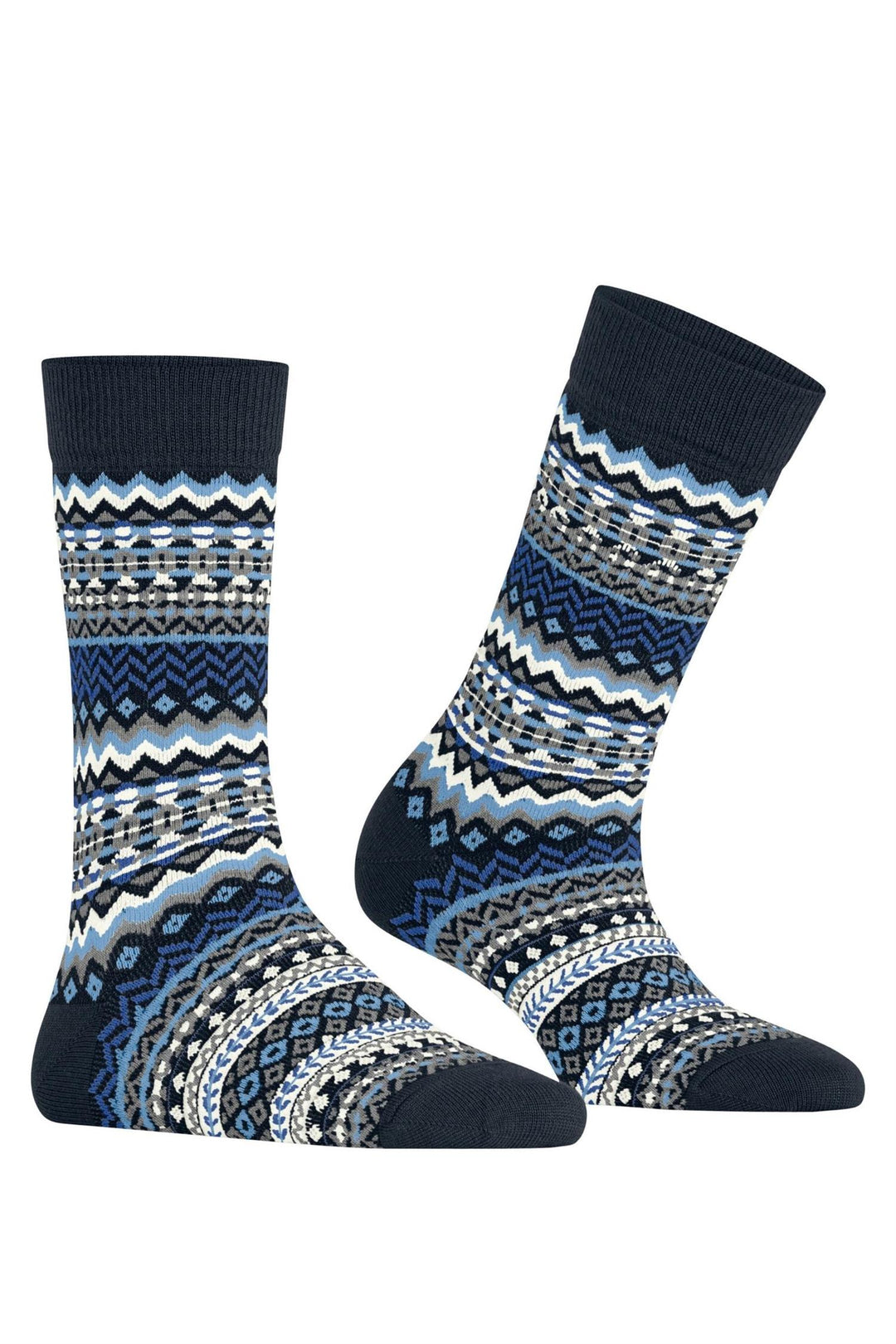 Burlington Fair Isle ullsokker i marine