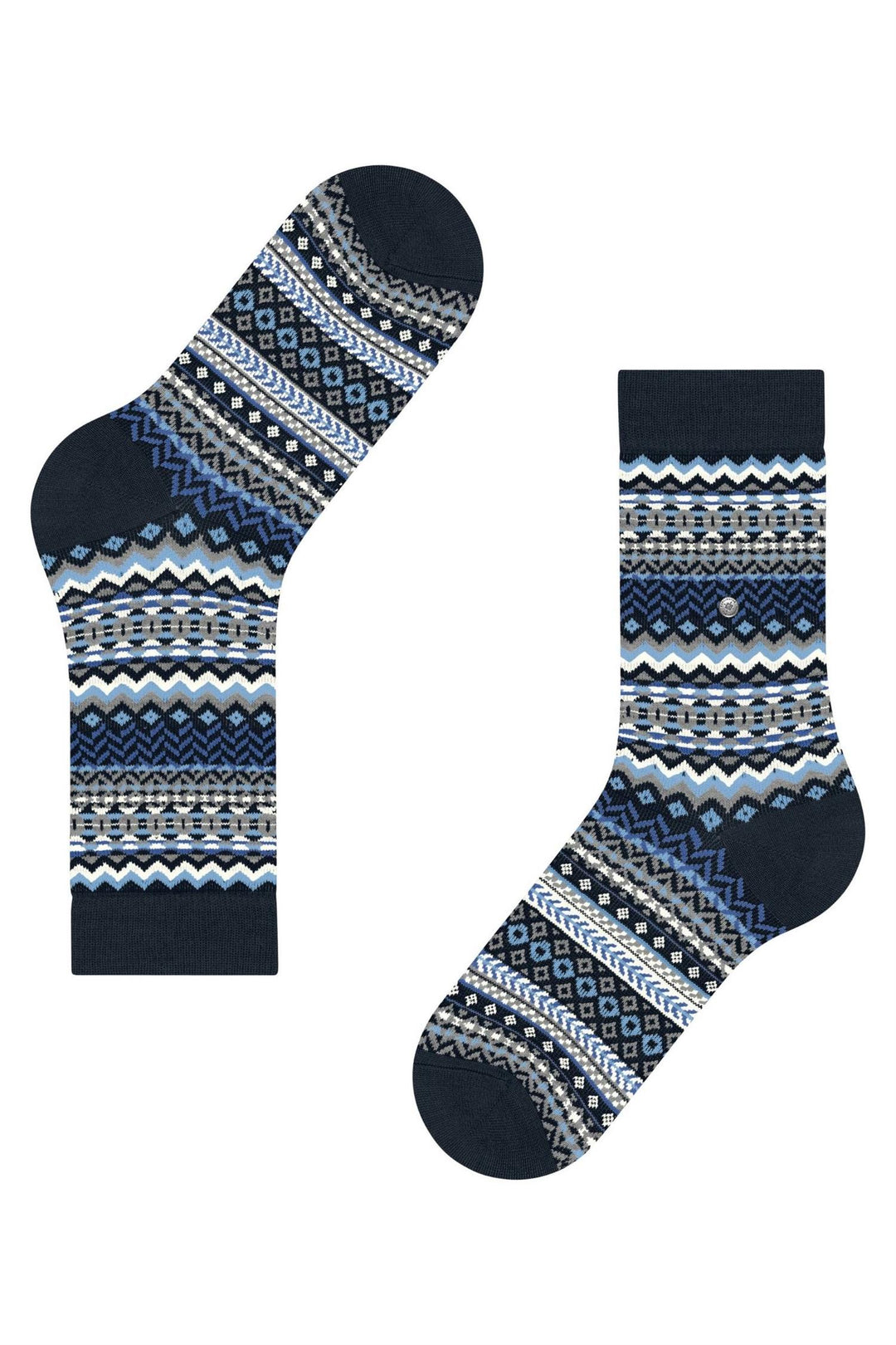 Burlington Fair Isle ullsokker i marine