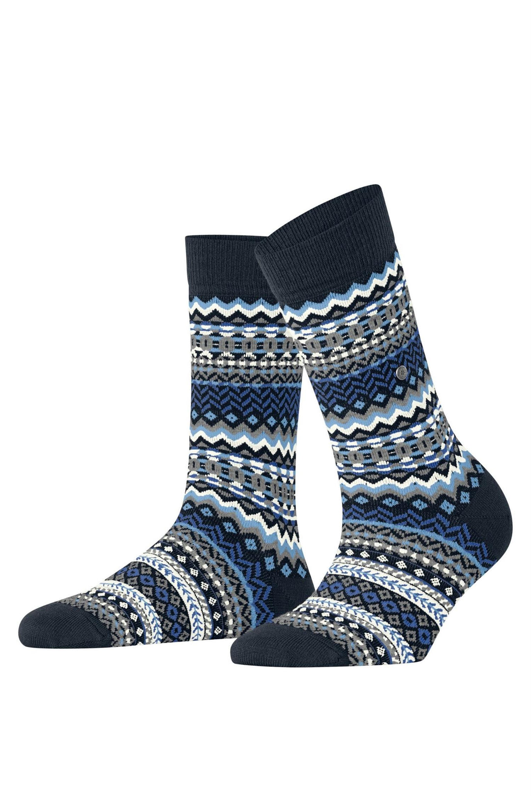 Burlington Fair Isle ullsokker i marine