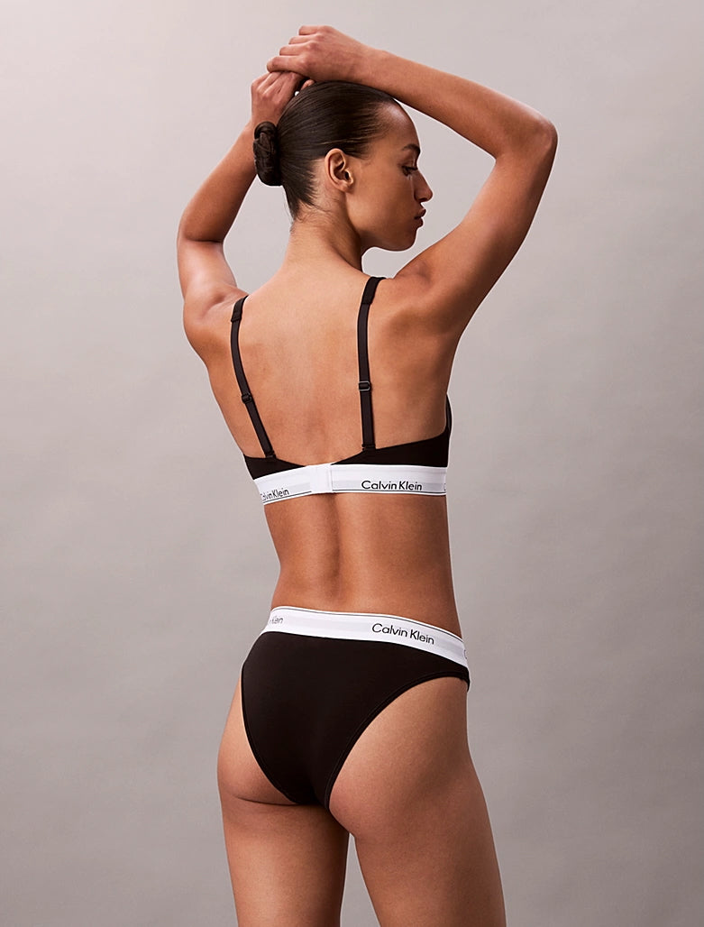 Icon Cotton Modal High Leg Tanga Svart