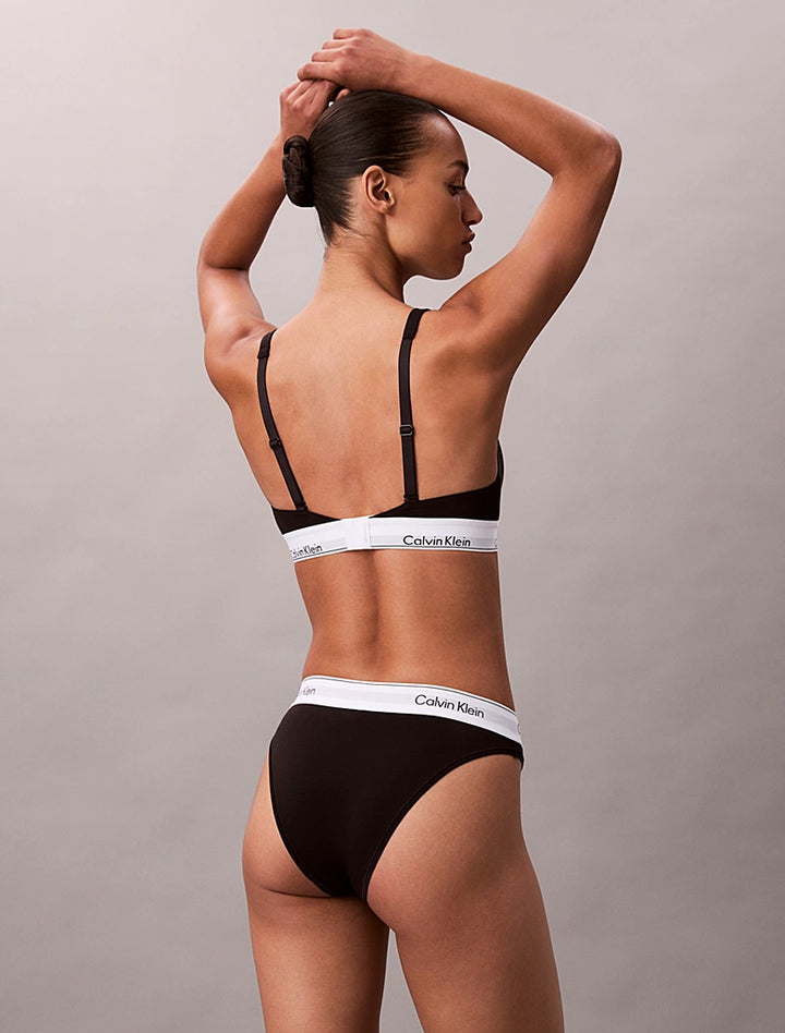 Icon Cotton Modal High Leg Tanga Svart