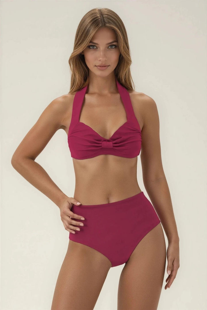 Core solid High waist Bikinitruse Vigneto