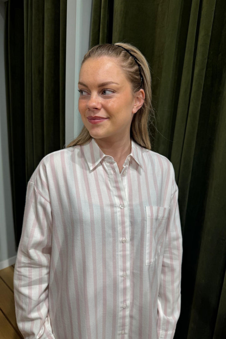 Jacey Nattskjorte Pink Stripes
