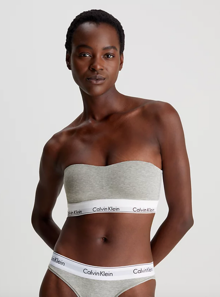 Modern Cotton Bandeau Bralette Grey Heather