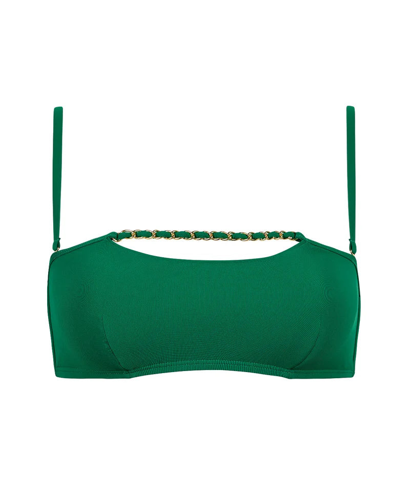 Sparkling Treasure Bandeau Bikinitopp Palm Green