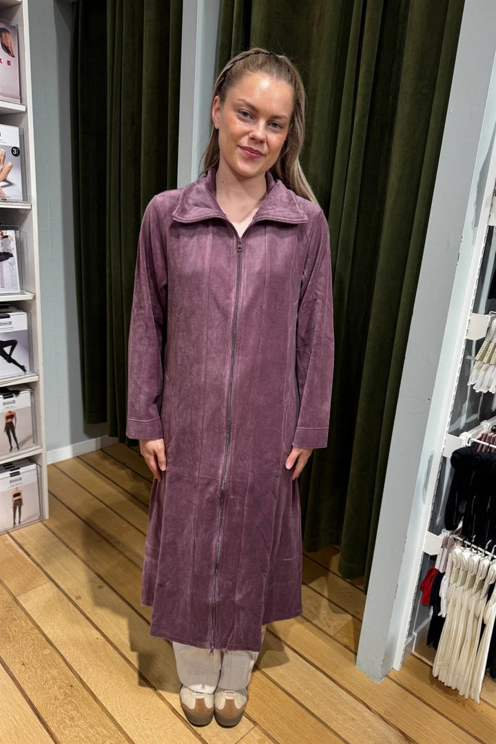 Morgenkåpe Velour Glidelås Heather