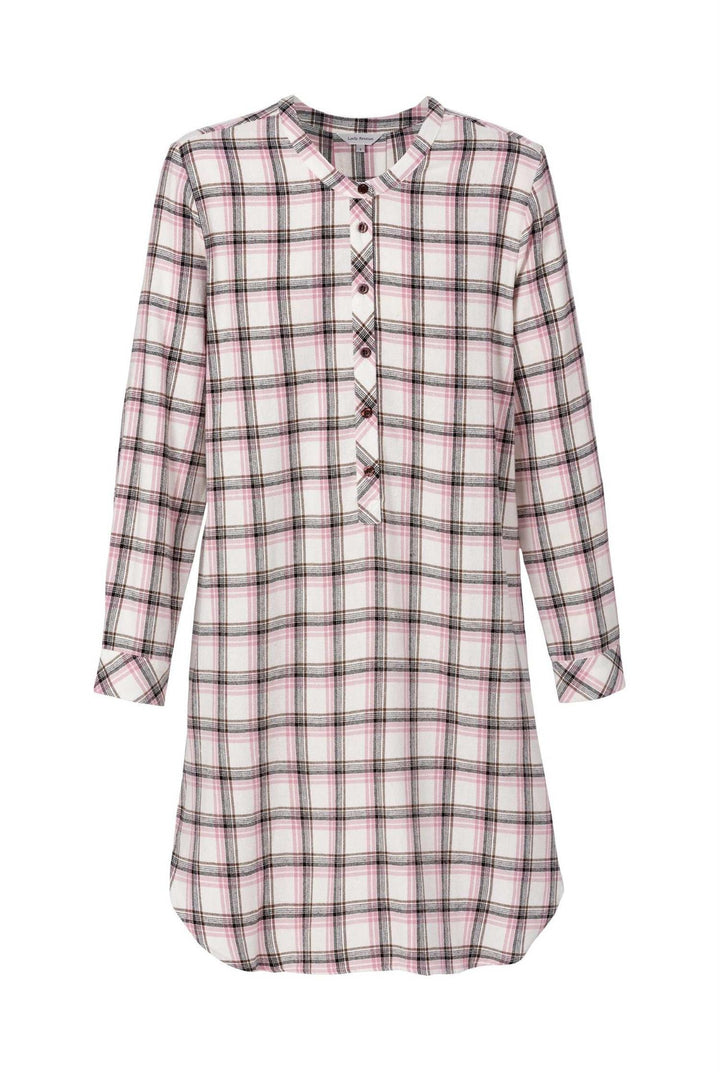 Nattkjole Bambus Flanell Mauve Check