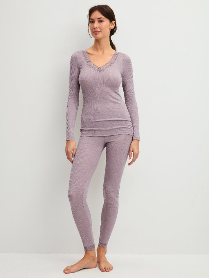 Silky Wool Joy Ull/silke Genser Purple Dove
