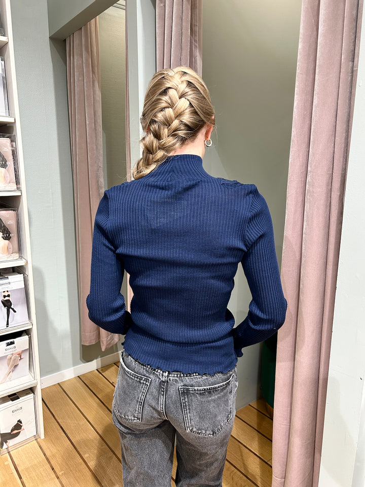 Ull/silke - Genser Blå