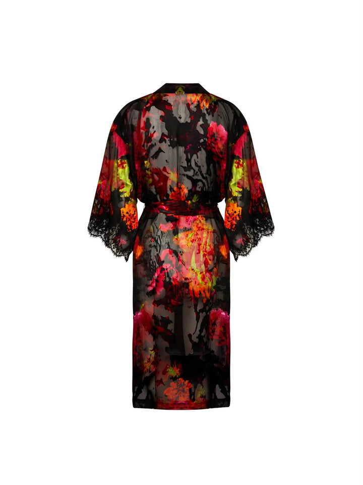 Floraison Passion Kimono Safran Rose