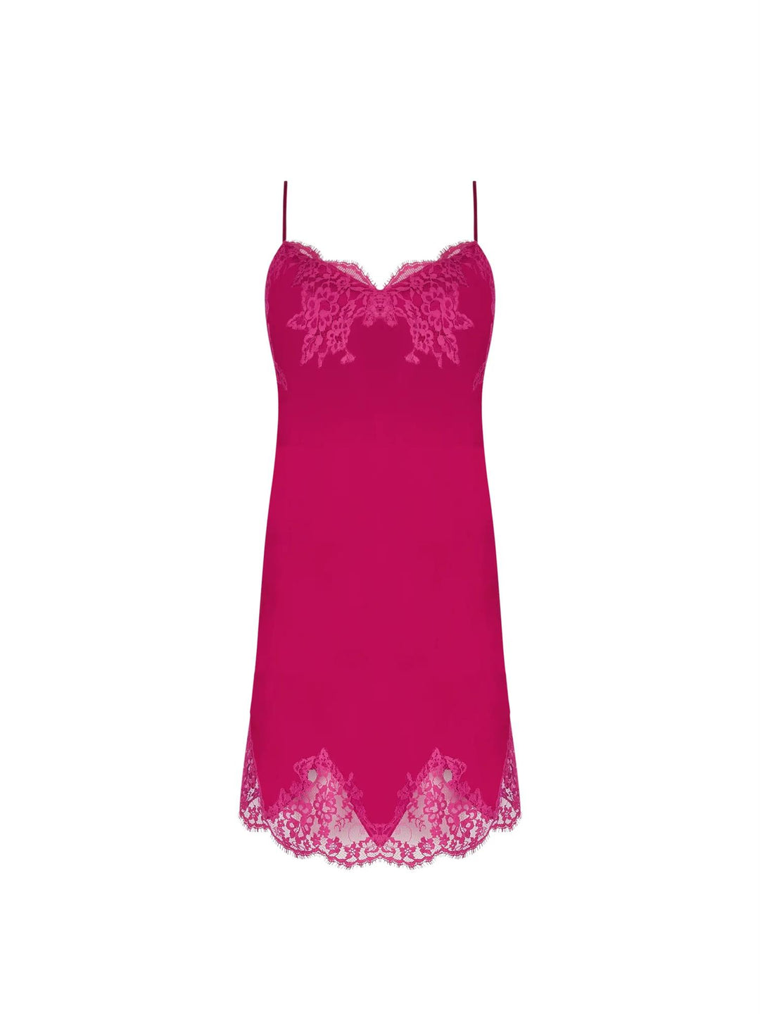 Lise Charmel Splendeur Soie nattkjole i silke – eksklusiv nattkjole med Calais Leavers-blonde og tynne stropper