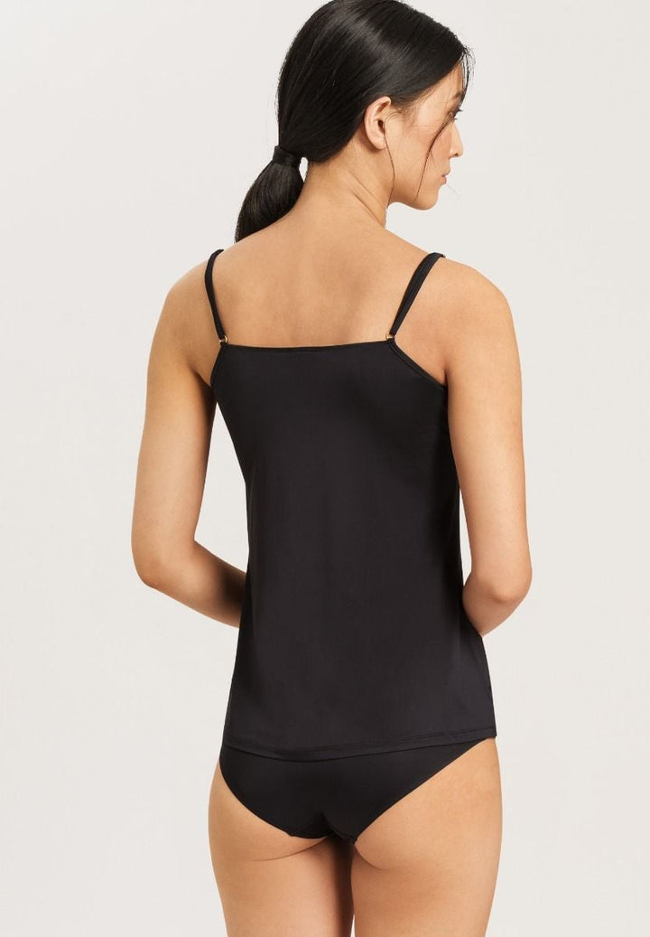 Satin Deluxe Spaghetti Topp Svart