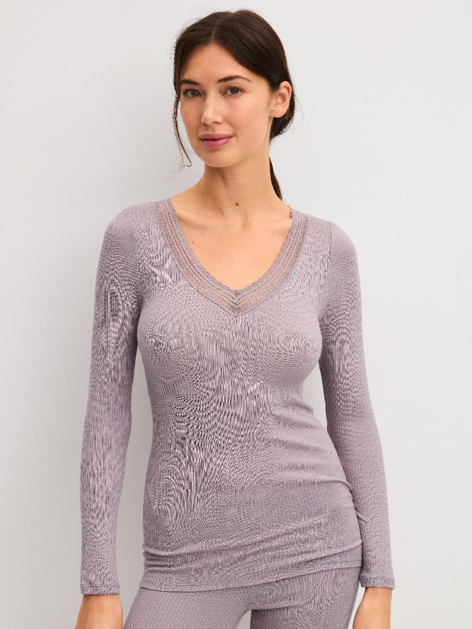 Silky Wool Joy Ull/silke Genser Purple Dove
