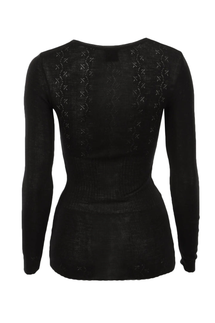 Vintage Lace - Undershirt - Merinosilk Svart