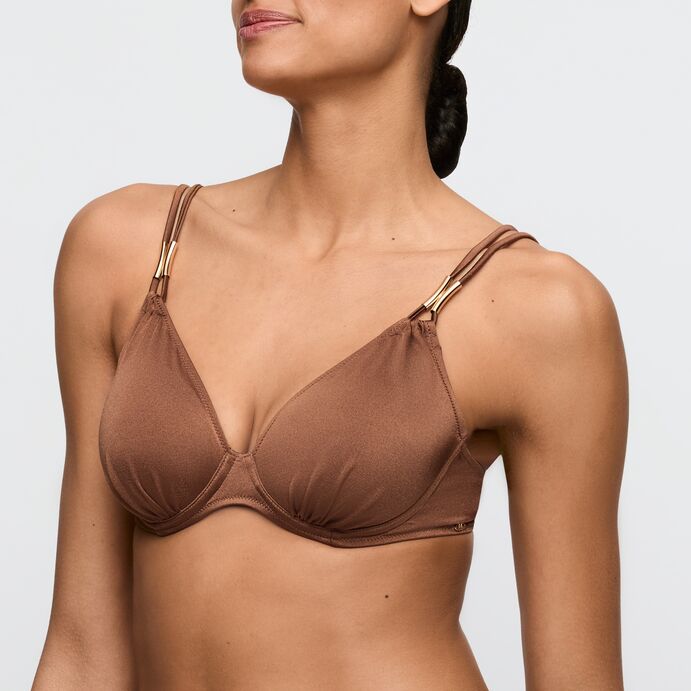 Hello Sunset Heart Shape Bikinioverdel Sepia