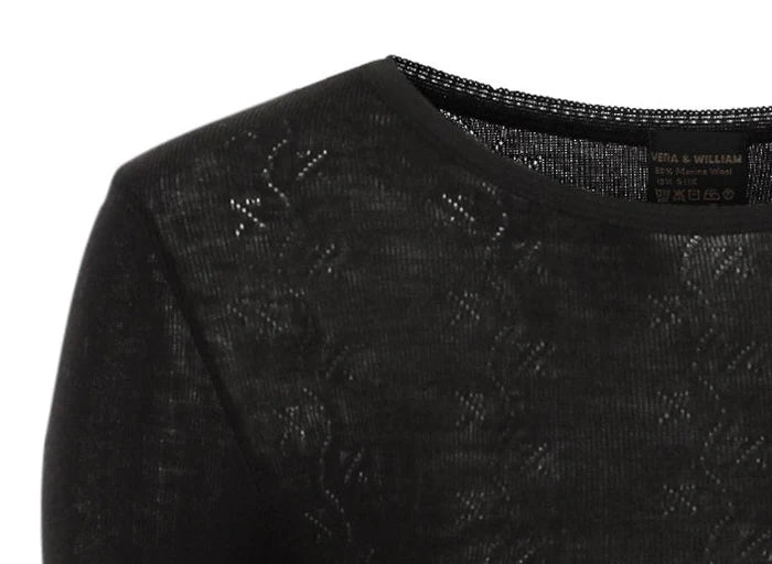 Vintage Lace - Undershirt - Merinosilk Svart