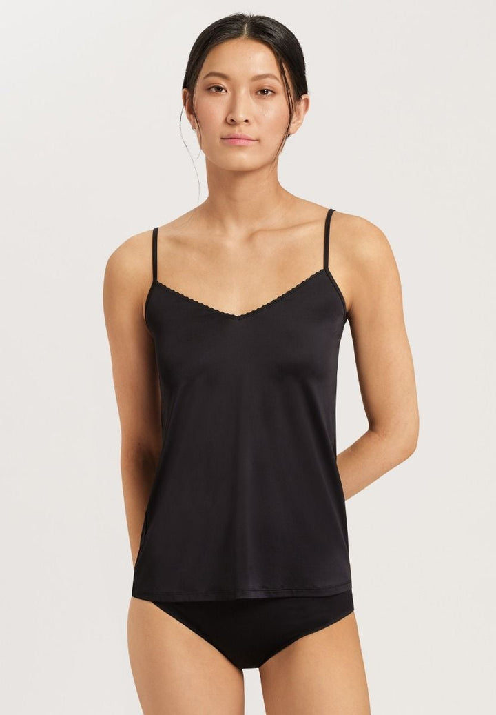 Satin Deluxe Spaghetti Topp Svart