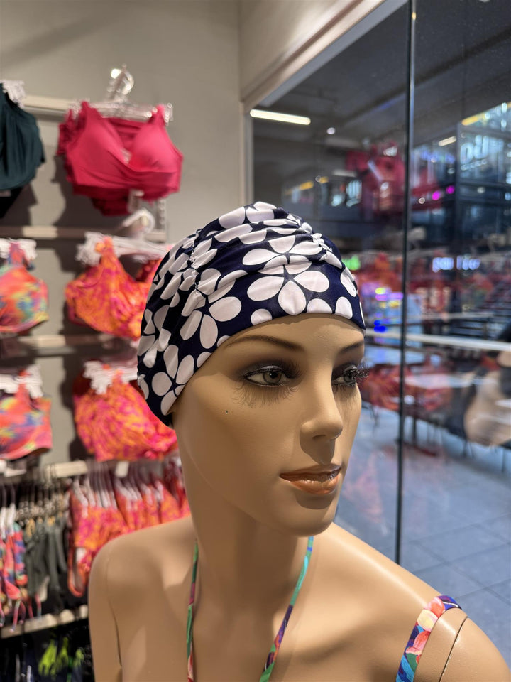 Retro Badehette Blå Blomst