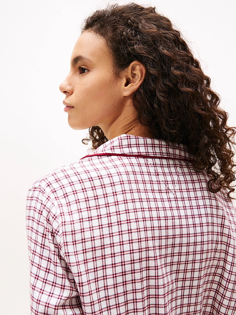 Essential Sleep Flannel Nattskjorte Mini Plaid Ivory Silk