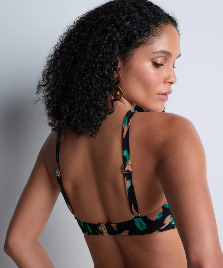 Feline Energy Triangel Bikinitopp Green Panther