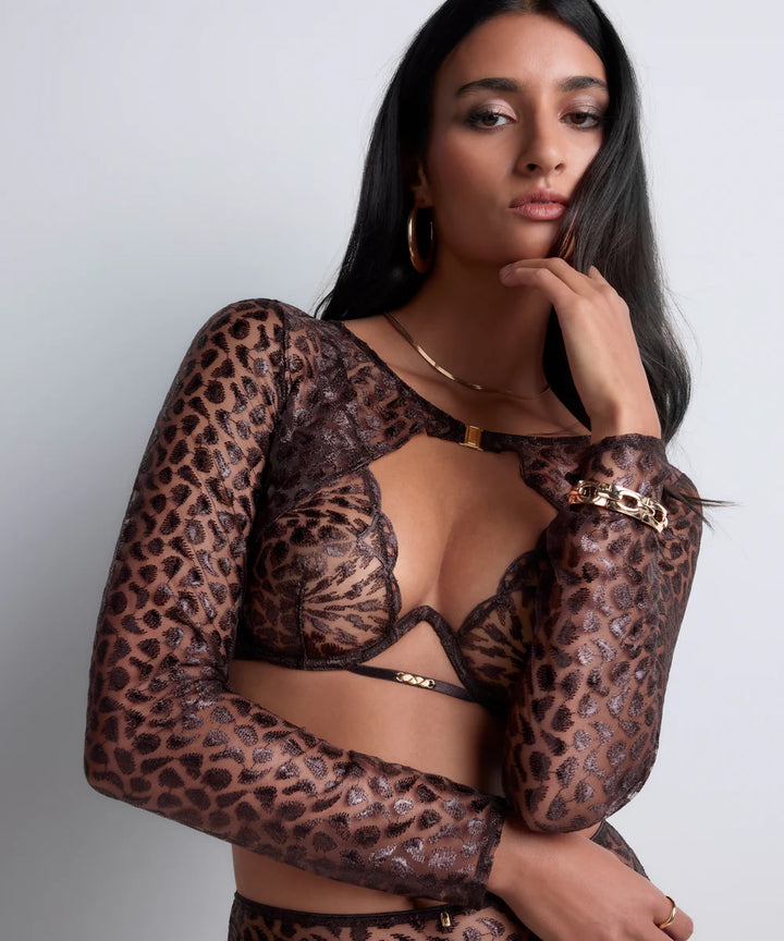 Crazy in Love Bolero Satin Brown