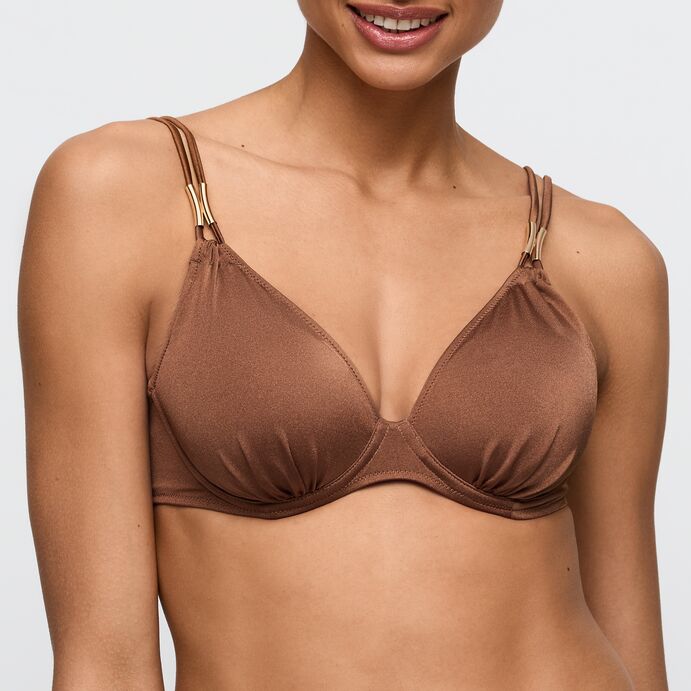 Hello Sunset Heart Shape Bikinioverdel Sepia