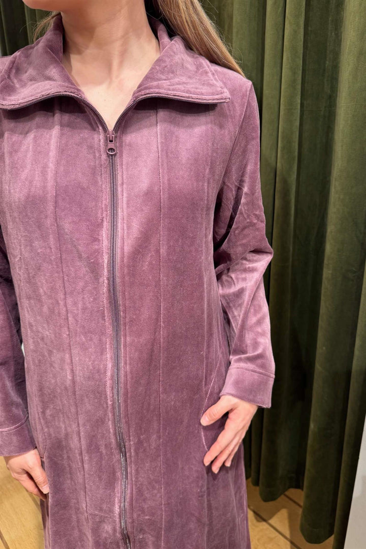 Morgenkåpe Velour Glidelås Heather