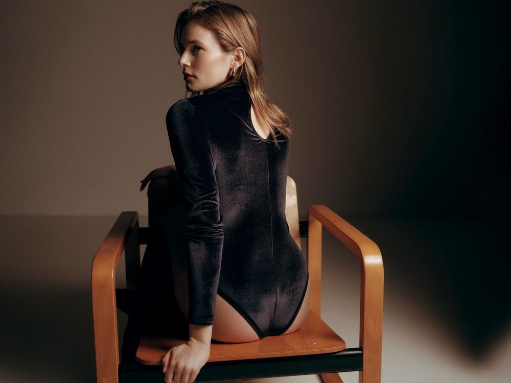 Marie Jo Tom body i svart fløyel Black Velvet
