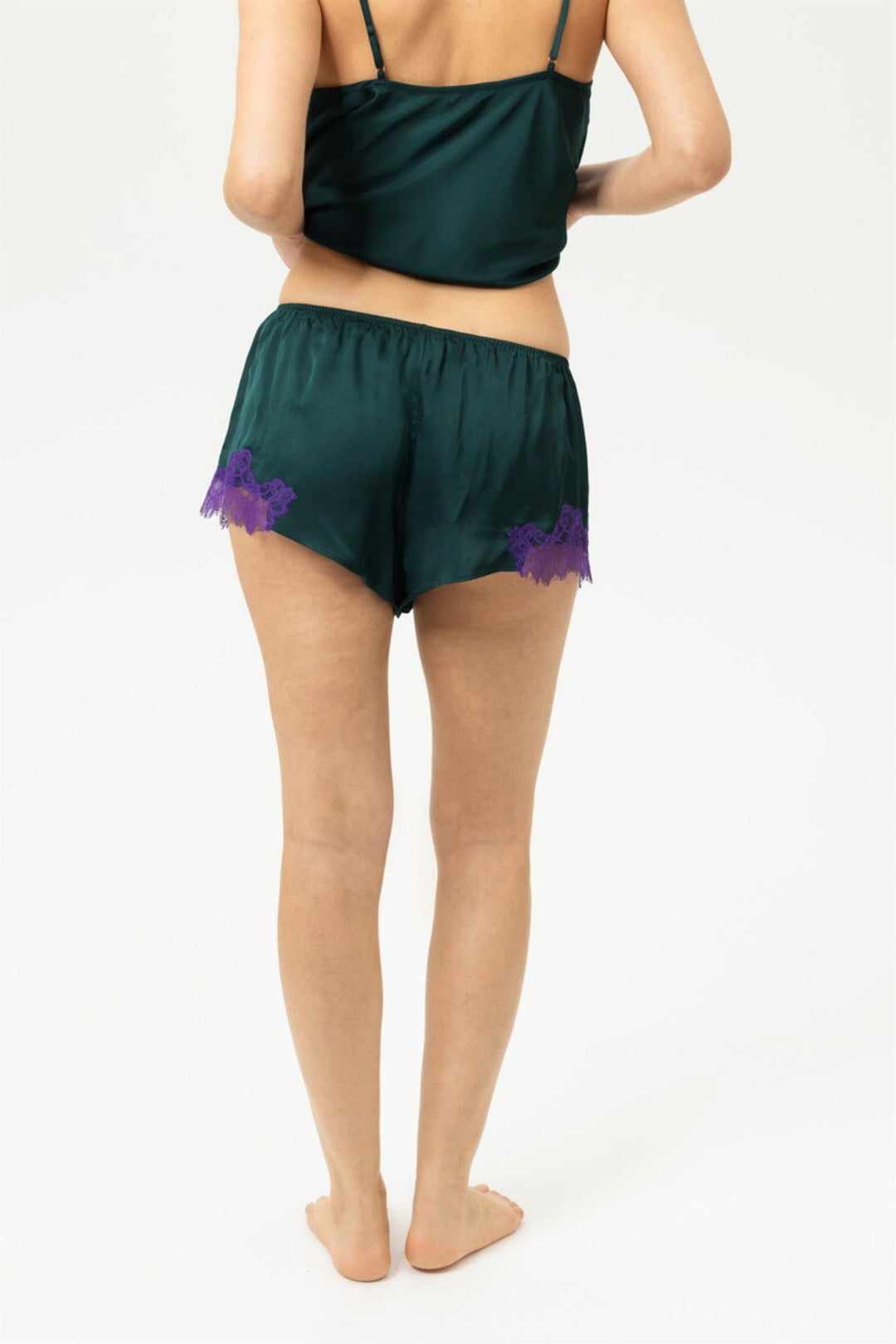 Mey Poetry Luxury nattøysett i Mystic Jade med topp og shorts.