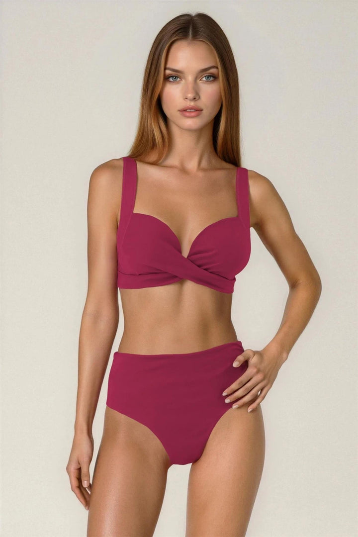 Sunseeker Core Solid bikinitruse vigneto med rynket linning.