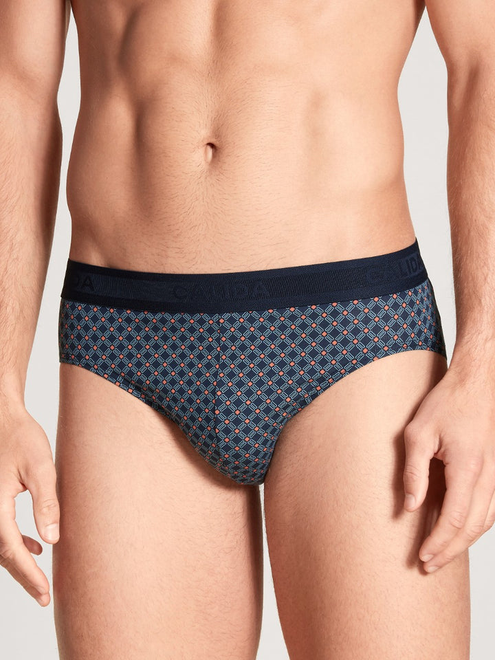 Grafic Cotton Brief Dark Sapphire